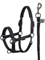 Eskadron Headcollar Sparkle + Lead Rope Platinum black