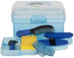 Harry's Horse Grooming Box + Grooming Set Light Blue